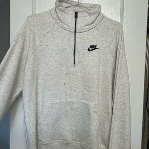 Nike White and Black Zip-Up Jacket